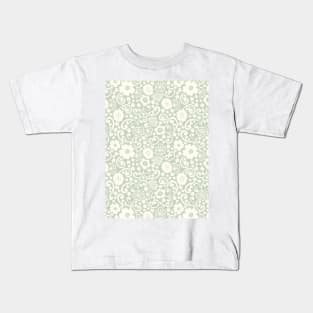 swedish kurbits Scandinavian folkart dala horse traditional vintage rosemaling sage green Kids T-Shirt